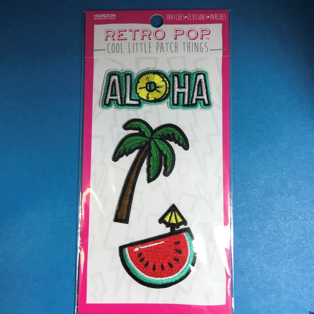 Set of 3 Aloha Palm Tree Watermelon Iron On Patch